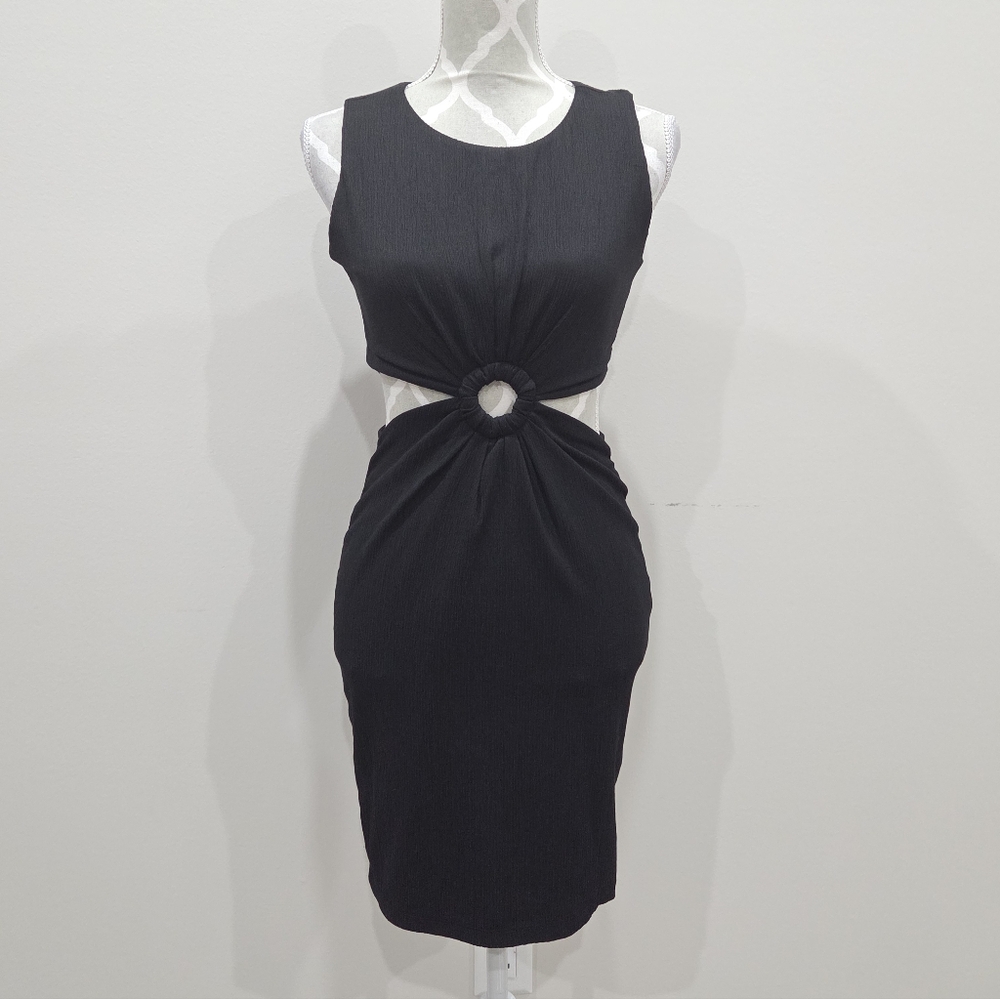 Elegant Black Cut-Out Dress